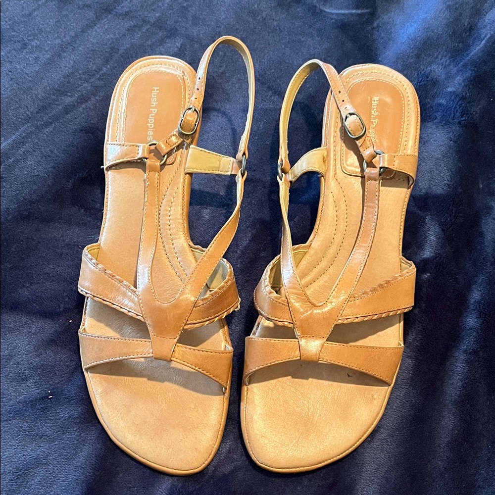 Hush Puppies Camel Strappy Sandals
